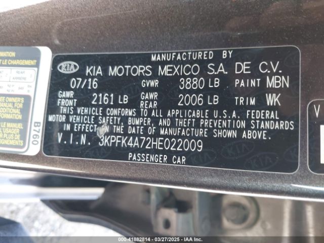 3KPFK4A72HE022009 KIA FORTE LX