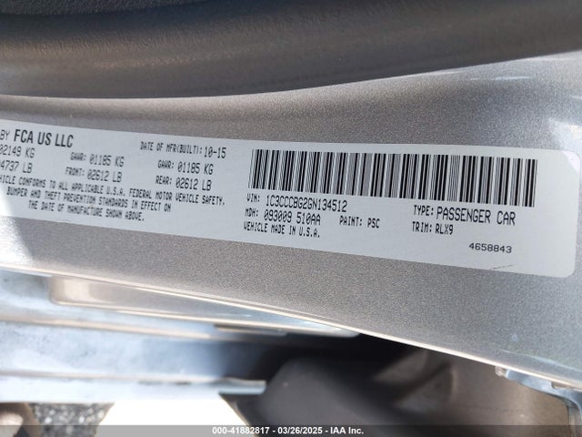 1C3CCCBG2GN134512 Chrysler 200 S