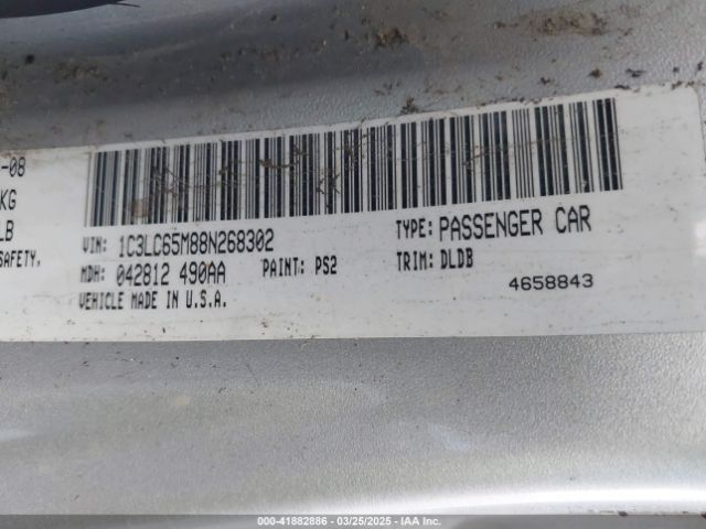 2008 CHRYSLER SEBRING 1C3LC65M88N268302 Photo 8