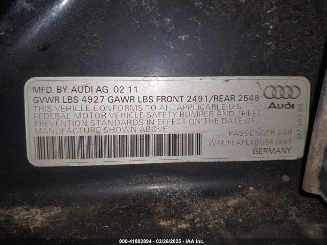 2011 AUDI A4 WAUFFAFL4BN043694 Photo 8