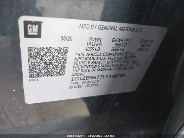 1G1ZB5ST7LF148789 Chevrolet Malibu Fwd Ls