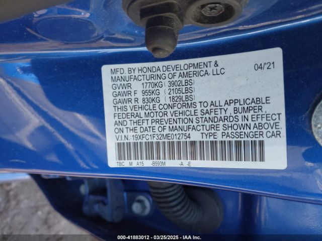 19XFC1F32ME012754 Honda CIVIC EX