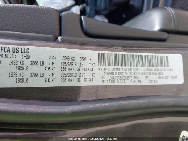 1C4RJFBG0LC263979 Jeep Grand Cherokee Limited 4x4