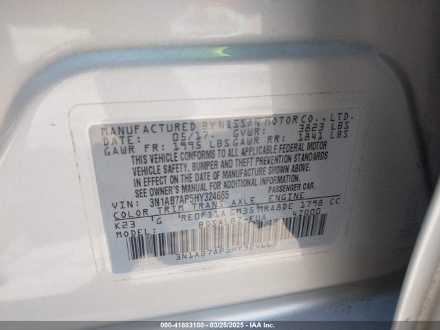 3N1AB7AP5HY324665 Nissan SENTRA S