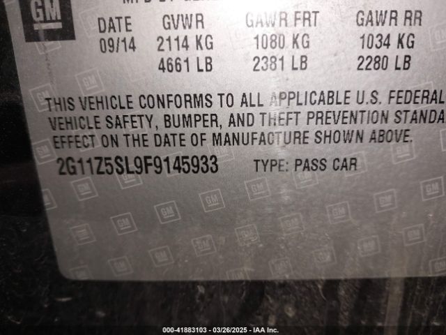 2G11Z5SL9F9145933 Chevrolet IMPALA LS