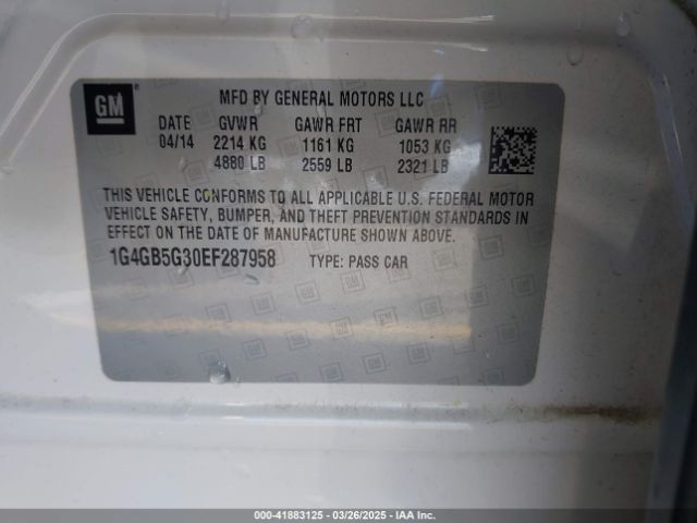 1G4GB5G30EF287958 Buick Lacrosse Leather Group