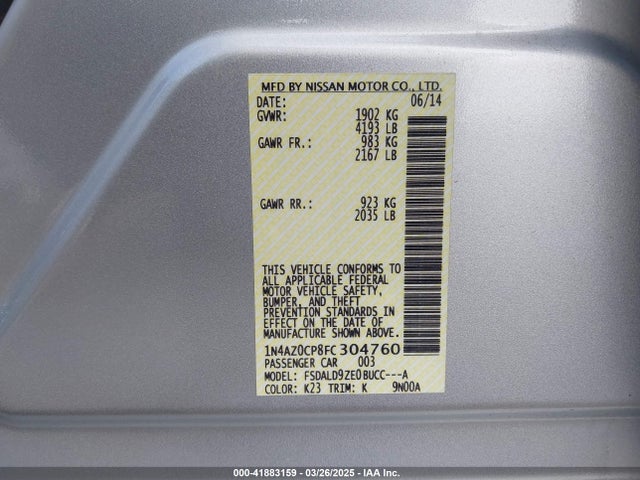 Nissan LEAF SV 2015 1N4AZ0CP8FC304760 Image 9