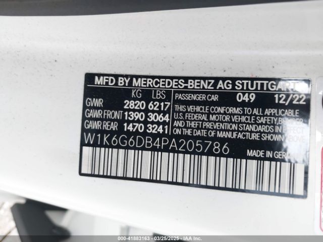 W1K6G6DB4PA205786 Mercedes-Benz S 500 4matic