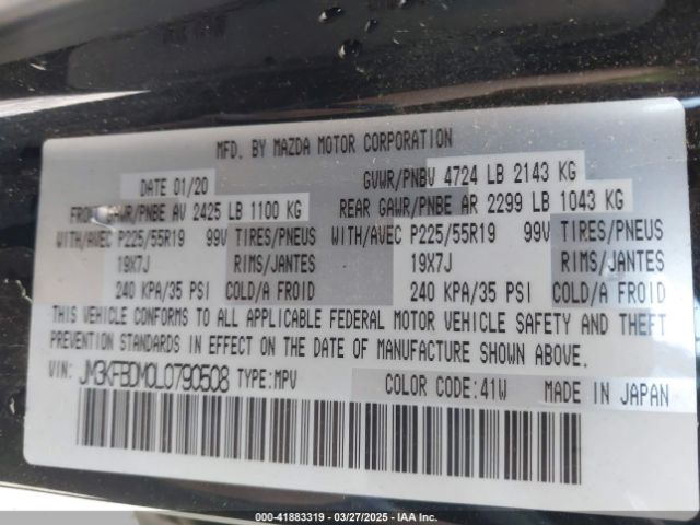 JM3KFBDM0L0790508 Mazda Cx-5 Grand Touring