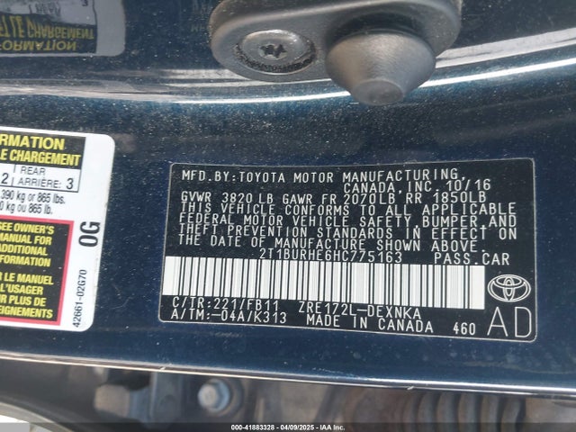 2T1BURHE6HC775163 Toyota COROLLA LE