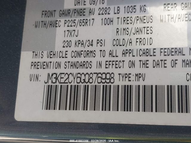 JM3KE2CY6G0876998 Mazda Cx-5 Touring