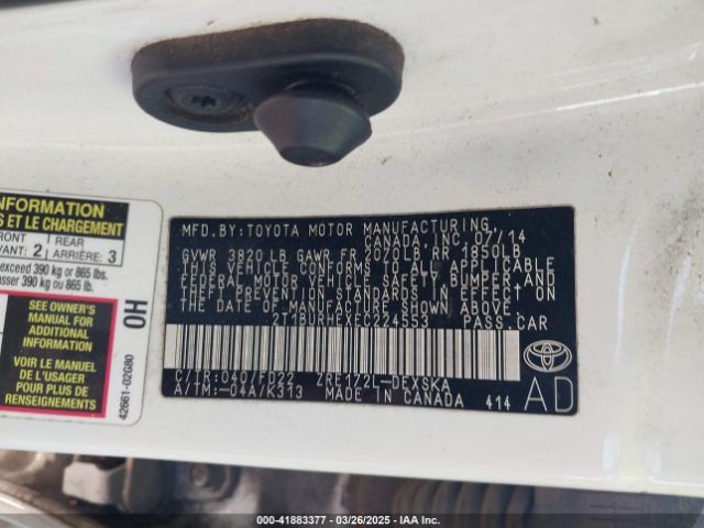 2T1BURHEXEC224553 Toyota Corolla S Plus