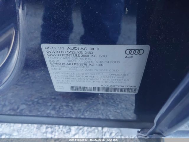 WA1L2AFP7GA137906 Audi Q5 2.0t Premium