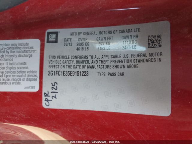 2G1FC1E35E9151223 Chevrolet Camaro 2lt