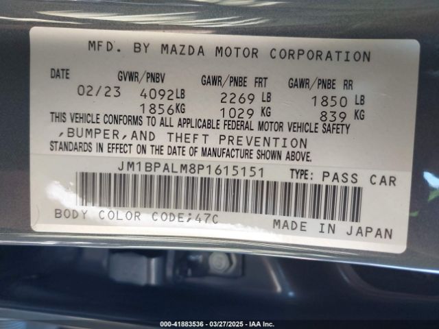 JM1BPALM8P1615151 Mazda Mazda3 2.5 S Carbon Edition
