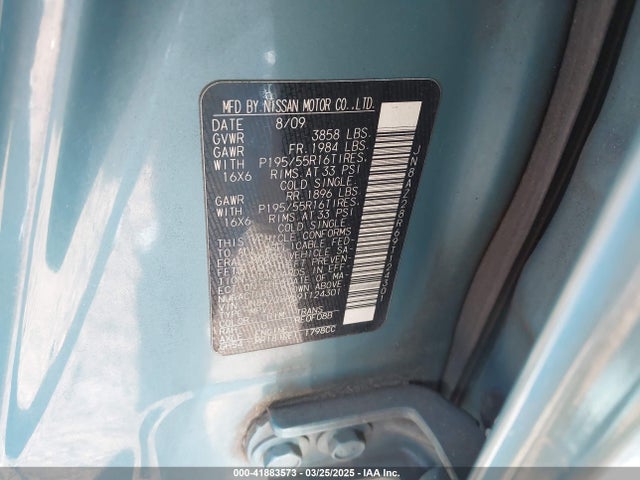 Продажа на аукционе авто 2009 Nissan Cube 1.8sl, vin: JN8AZ28R69T124301, номер лота: 41883573