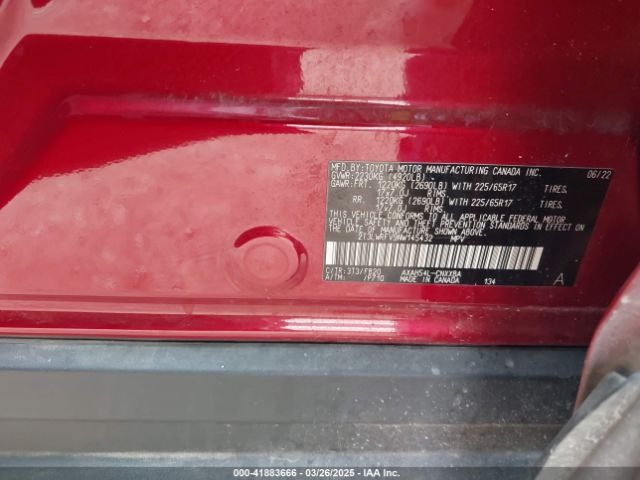 2T3LWRFV9NW145432 Toyota Rav4 Hybrid Le