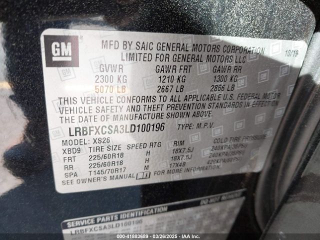LRBFXCSA3LD100196 Buick Envision Fwd Essence