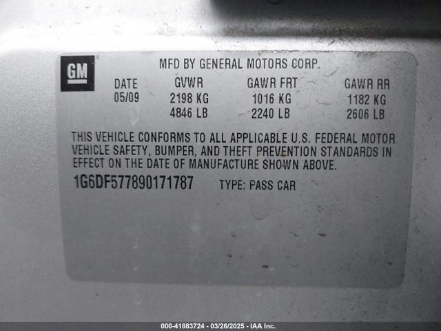 2009 CADILLAC CTS 1G6DF577890171787 Photo 8