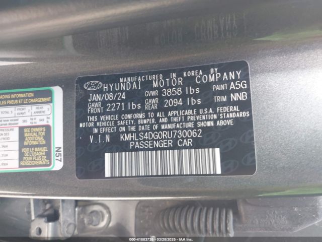 KMHLS4DG0RU730062 Hyundai ELANTRA SEL