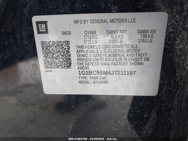 1G1BC5SM4J7211197 Chevrolet Cruze Ls Auto