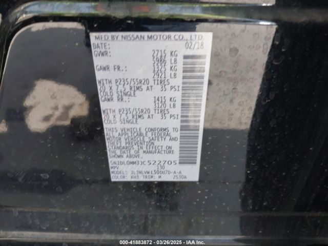5N1DL0MM3JC522705 Infiniti QX60