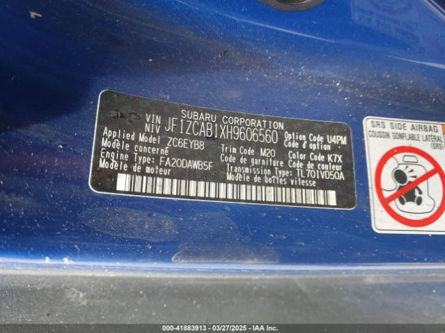 JF1ZCAB1XH9606560 Subaru Brz Premium