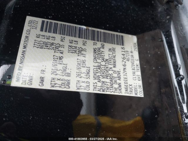 1N6ED1EJ2PN626418 Nissan Frontier Sv 4x2