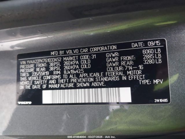 YV4A22PK7G1033452 Volvo Xc90 T6 Momentum