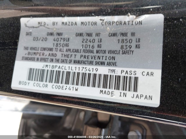 JM1BPACL1L1175419 Mazda Mazda3 Select Package