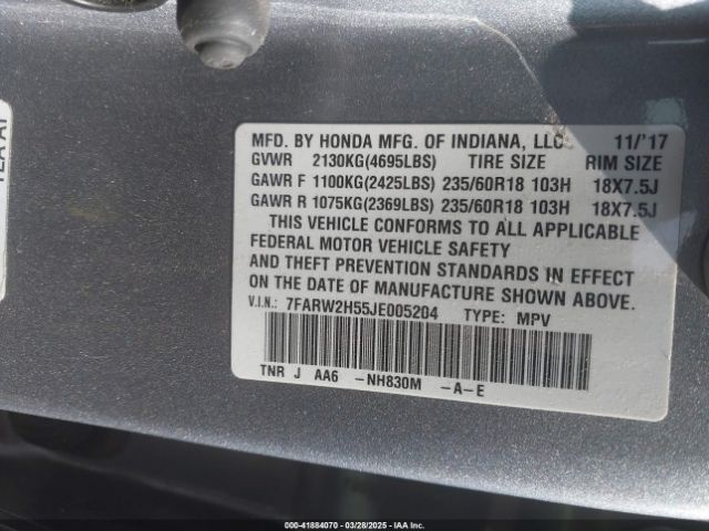 7FARW2H55JE005204 Honda CR-V EX