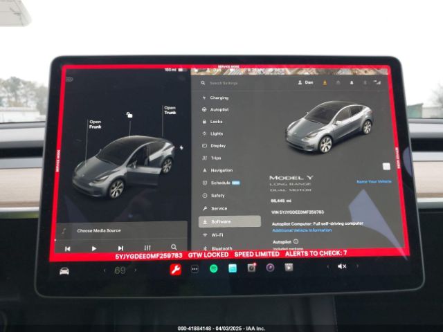 5YJYGDEE0MF259783 Tesla Model Y Long Range Dual Motor All-wheel Drive