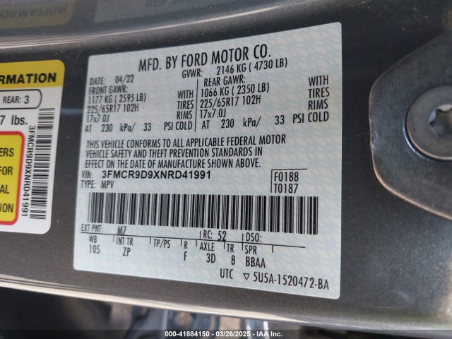3FMCR9D9XNRD41991 Ford gtdi
