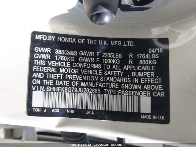 SHHFK8G79JU202665 Honda Civic Type R Touring