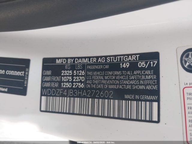 WDDZF4JB3HA272602 Mercedes-Benz E 300