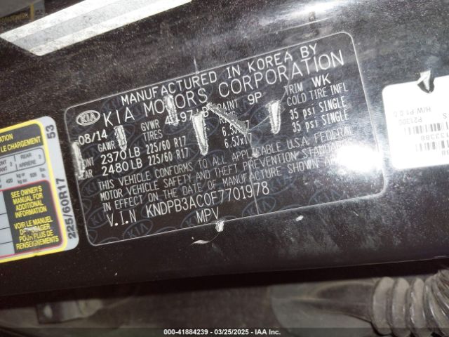 KNDPB3AC0F7701978 KIA dohc gdi theta ii