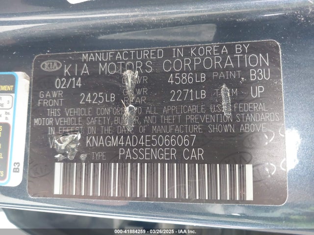 KIA Optima Hybrid Lx 2014 KNAGM4AD4E5066067 Image 9