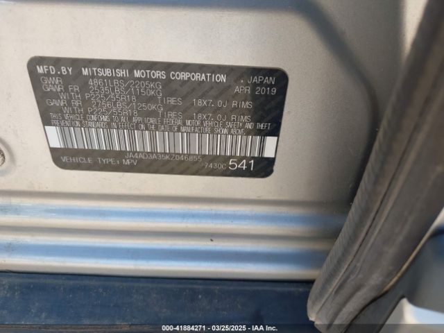 JA4AD3A35KZ046855 Mitsubishi Outlander Se