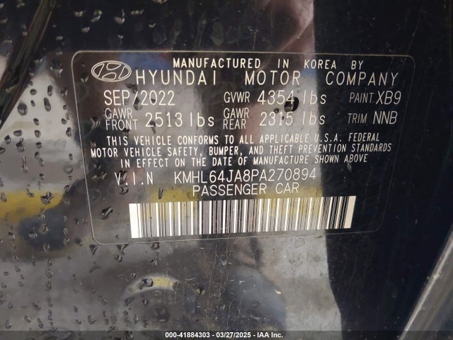 KMHL64JA8PA270894 Hyundai SONATA SEL