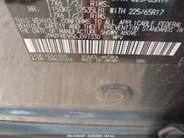 JTMZFREV5GJ097330 Toyota RAV4 LE
