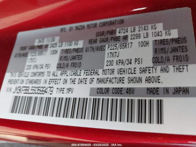 JM3KFBBL5S0599479 Mazda Cx-5 2.5 S Select