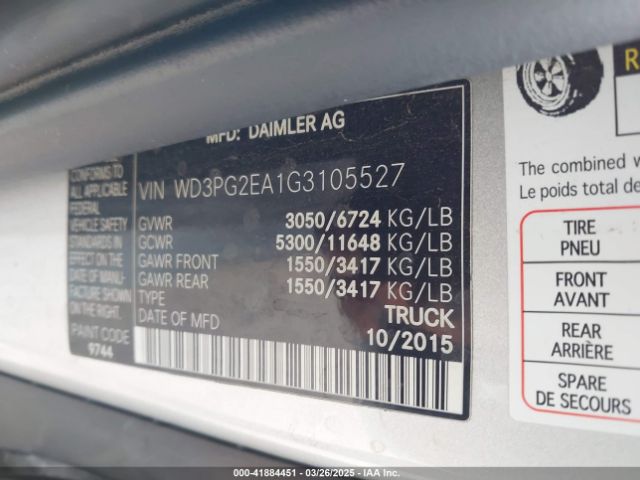 WD3PG2EA1G3105527 Mercedes-Benz Metris
