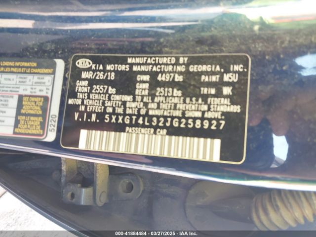 5XXGT4L32JG258927 KIA Optima Lx
