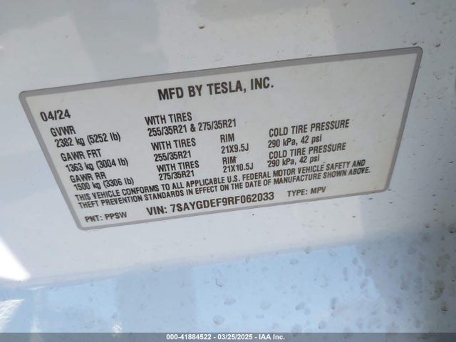 2024 TESLA MODEL Y 7SAYGDEF9RF062033 Photo 8