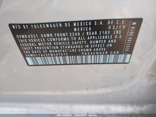 3VWD17AJ3FM297573 Volkswagen Jetta 1.8t Se