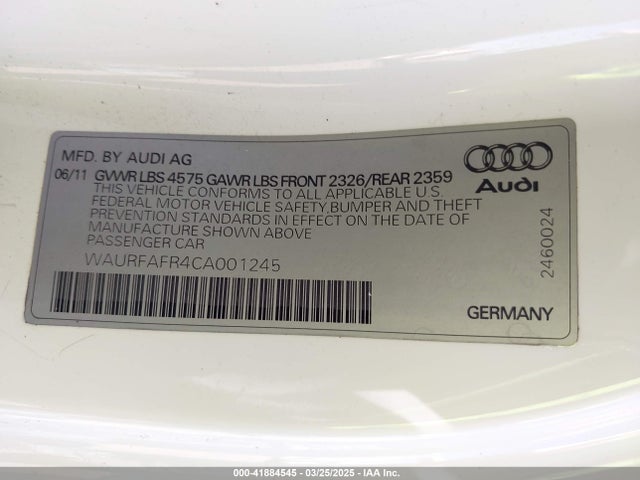 2012 AUDI A5 WAURFAFR4CA001245 Photo 8