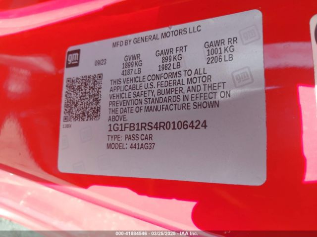 1G1FB1RS4R0106424 Chevrolet Camaro Rwd  1lt
