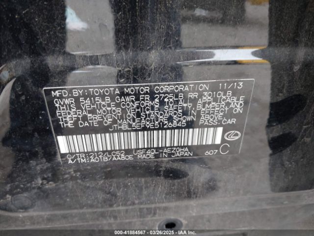 JTHBL5EF9E5126845 Lexus LS 460