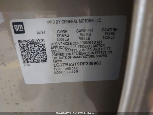 1G1ZB5ST9RF239961 Chevrolet Malibu Fwd Ls