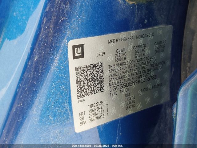 1GCGSDEN9K1355783 Chevrolet Colorado Z71